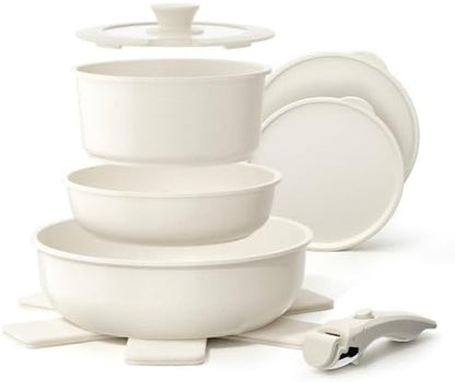 YASHE 9Pcs Granite Nonstick Pots and Pans Set, Oven Safe by YASHE