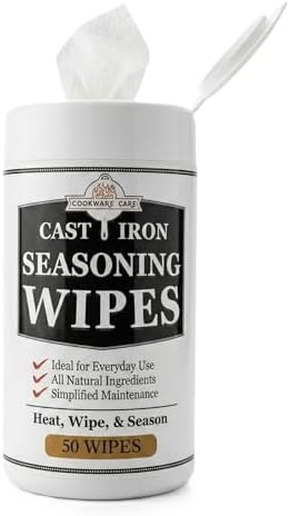Cookware Care Cast Iron Seasoning Oil Wipes – Seasons, Oils & Conditions Cast by CookwareCare
