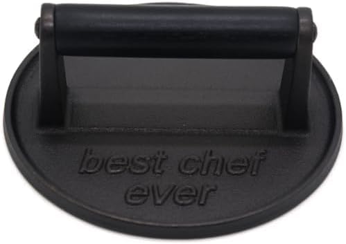 Best Chef Ever Heavy Duty Cast Iron Grill Press Burger Press Bacon Press - Image 2