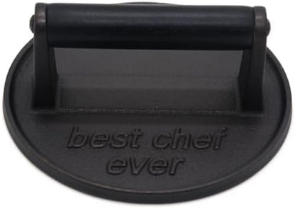 Best Chef Ever Heavy Duty Cast Iron Grill Press Burger Press Bacon Press - Image 2