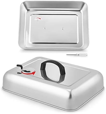 HaSteeL Melting Dome 2Pcs, 13.3" X 9.8" Stainless Steel basting cover by HaSteeL