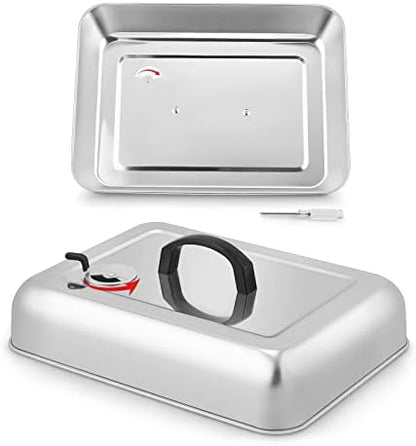 HaSteeL Melting Dome 2Pcs, 13.3" X 9.8" Stainless Steel basting cover by HaSteeL