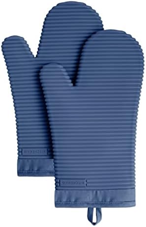 KITCHENAID Ribbed Soft Silicone Oven Mitt 2-Pack Set by KitchenAid