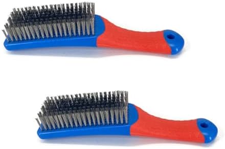2Pcs Stainless Steel Wire Grill Brush Rubber Handle BBQ Cleaning Tool by Unknown