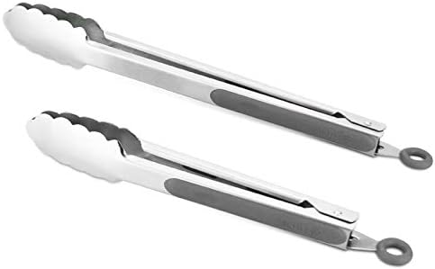 Premium 304 Stainless Steel Tongs Set – 12" Grill Tongs & 9" Cooking Tongs by ALLWIN-HOUSEWARE