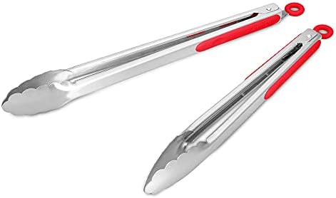 304 Stainless Steel Kitchen Cooking Tongs, 12 & 14 Inch by ALLWIN-HOUSEWARE