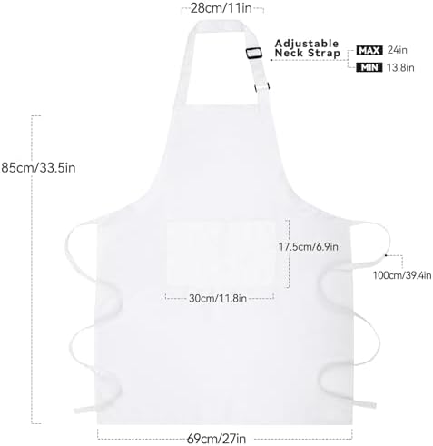 Large Chef Apron for Men and Women, Cooking Kitchen Aprons - Image 2