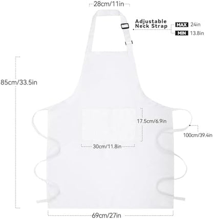 Large Chef Apron for Men and Women, Cooking Kitchen Aprons - Image 2