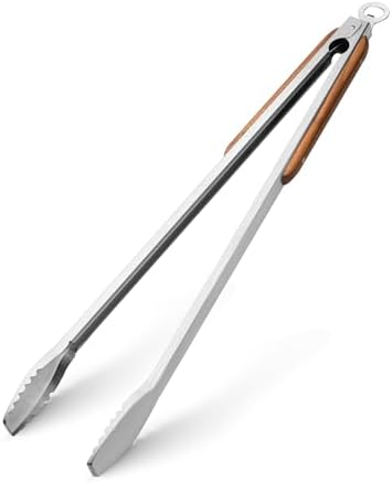 25-Inch Extra Long Grill Tongs, Stainless Steel Metal BBQ Tongs by DAILYKISN