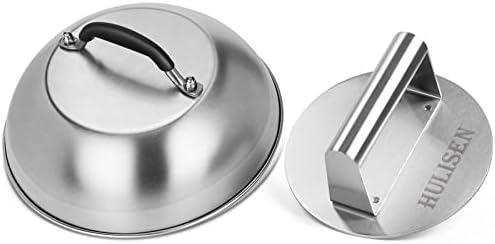 HULISEN 9" Cheese Melting Dome & 6.2" Smashed Burger Press Kit by HULISEN