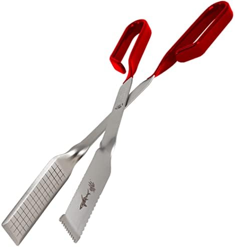Steak Grill Tongs for Kitchen & Outdoor Cooking, 13 Inch Long Reach Pro-Grade by SharkBBQ