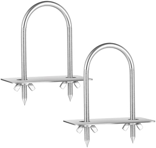 2 Pcs Steel Rotisserie Fork U Bolt Adjustable Spit Rod, 5.5" L by Otoolling