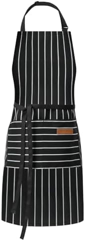 DILLMAN Kitchen Cooking Adjustable Aprons Men Women Bib Chef Stripes by DILLMAN
