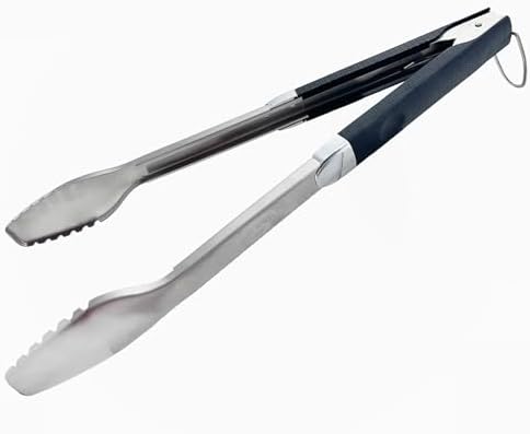Commercial Grade Barbecue Tongs Stainless Steel 17-Inch Extra Long Heavy Duty by Qinshaine