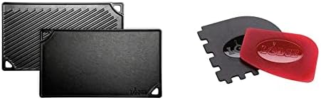 Lodge LDP3 Cast Iron Reversible Grill/Griddle and Lodge Pan & Grill Scraper Set by Unknown