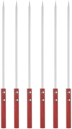 HARFINGTON 6pcs Metal Kebob Skewers 40cmx7mmx2mm Stainless Steel Flat Sticks by HARFINGTON