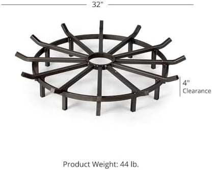 Ash & Ember 32" Wagon Wheel Fire Grate, High-Efficiency Smoke-Free Fireplace - Image 5