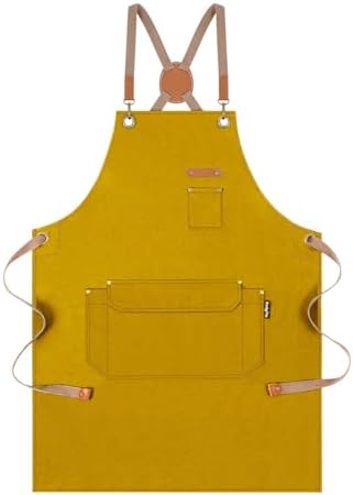 Genixart Chef Apron Men Women, Kitchen Aprons Cooking, BBQ by Genixart