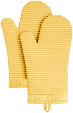 KITCHENAID Ribbed Soft Silicone Oven Mitt 2-Pack Set by KitchenAid