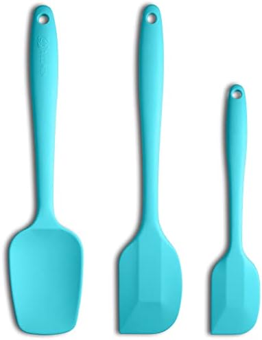 3-Piece Silicone Spatula Set, 600°F Heat Resistant, Macaron Blue by ALLWIN-HOUSEWARE