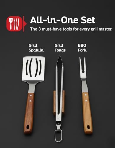 Professional Acacia Wood BBQ Tool Set - Image 2
