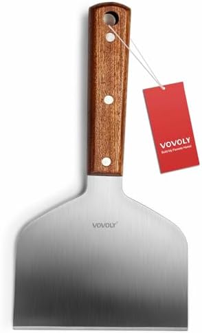Vovoly Extra Wide Griddle Scraper, 5.5''x5.5'' Smashed Burger Scraper Grill by VOVOLY