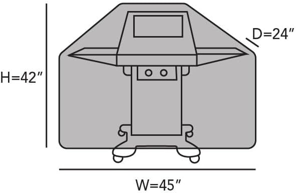 Covermates Grill Cover - Weather Resistant Outdoor Cover, Heavy Duty BBQ Covers for Large Outdoor Kitchen, Classic 12-Guage Vinyl, 45 Inch, Black