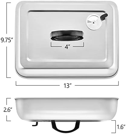 HaSteeL Melting Dome 2Pcs, 13.3" X 9.8" Stainless Steel basting cover - Image 2