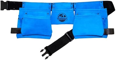 Graintex DS2125 11 Pocket Royal Blue Color Suede Leather Tool Belt/Tool by Graintex