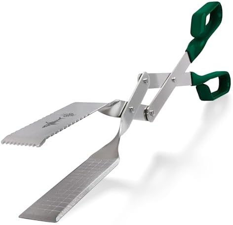 Grill Tongs - 17 inch. Professional steak grilling utensil. Long-reach Barbeque by SharkBBQ