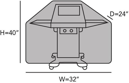 Covermates Grill Cover - Weather Resistant Outdoor Cover, Heavy Duty BBQ Covers for Large Outdoor Kitchen, Prestige 900D Polyester, 32 Inch, Black