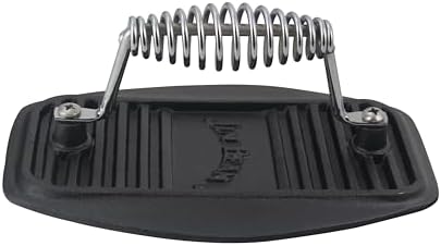 Jim Beam Pre-Seasoned Cast Iron Meat Press, Stainless Steel, Heavy Duty by Jim+Beam
