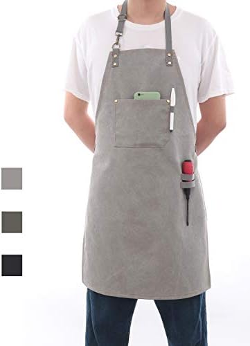 No-Tie Canvas Apron Heavy-Duty 16OZ Work Apron by Tobyan