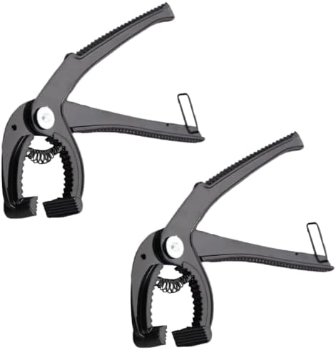 2pcs Cast Iron Grill Grate Lifter Tongs, Aluminum Alloy Black by POPETPOP
