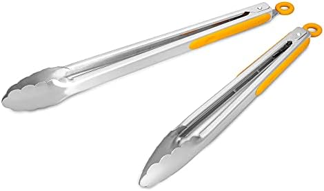 304 Stainless Steel Kitchen Cooking Tongs, 12 & 14 Inch by ALLWIN-HOUSEWARE