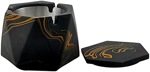 FREELOVE Concrete Ashtray with Lid & Stainless Steel Ashtrays - Image 5