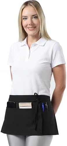 TOSHE Waist Apron 3 Pockets Waterdrop Resistant Cotton Server by TOSHE