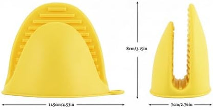 1 Pair Yellow, Mini Silicone Oven Gloves, Mini Finger Protector Pot Holder - Image 2