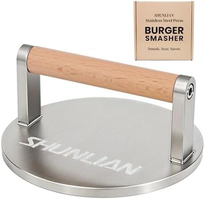 Smash Burger Press, 6 Inch Non-Stick Heavy Duty Hamburger Smasher Tool by Unknown