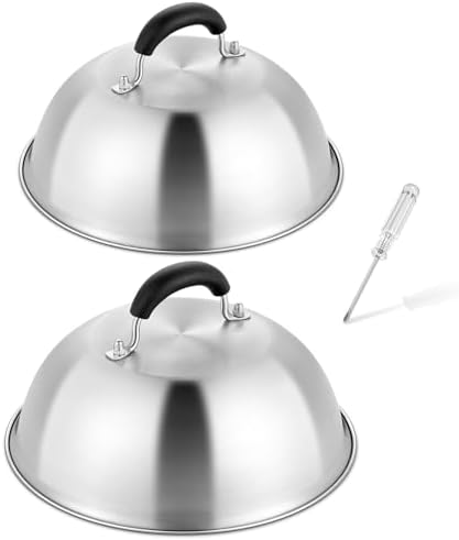 HaSteeL 9.in Stainless Steel Basting Melting Dome Basting Cover Set of 2 by HaSteeL