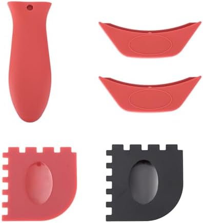 5pcs Silicone Handle Cover for Lodge Cast Iron Skillets, Includes Pan Grip by Unknown