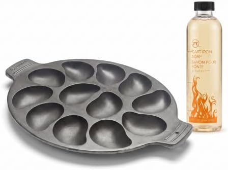 Outset Cast Iron Oyster Grill Pan and Cast Iron Soap Set by Outset