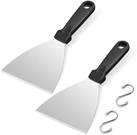 Metal Spatula Set of 2, HaSteeL 9.8 x 3.6In Stainless Steel Slant-edge Turner by HaSteeL
