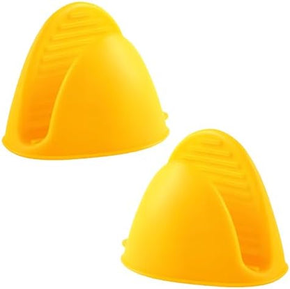1 Pair Yellow, Mini Silicone Oven Gloves, Mini Finger Protector Pot Holder by vvmotes