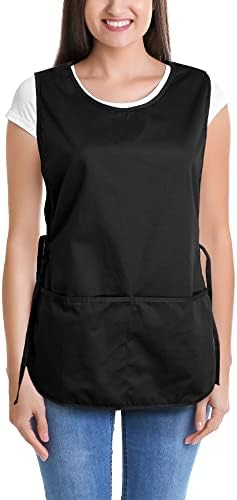 DALIX Cobbler Apron 2 Pockets Smock Regular 28.5" x 18.5" Black - Image 2