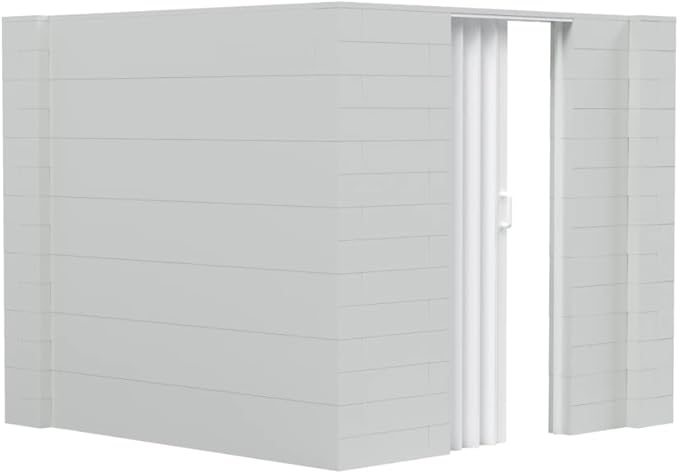 EverBlock 8’ x 8’ x 7’ L-Shaped Wall Kit with Accordion Door | 3’ x 7’ Doorway | Modular Building Blocks | Wall Display | Room Divider & Partition | Reusable | Indoor & Outdoor Use | Red
