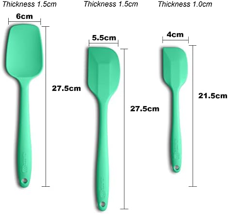 3-Piece Silicone Spatula Set, 600°F Heat Resistant, Macaron Green - Image 2