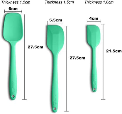 3-Piece Silicone Spatula Set, 600°F Heat Resistant, Macaron Green - Image 2