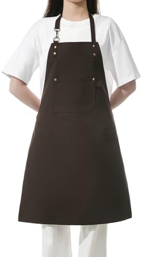 No-Tie Canvas Apron Heavy-Duty 16OZ Work Apron by Tobyan
