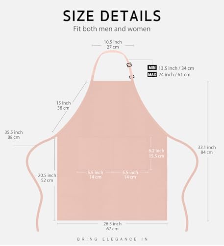 Syntus Apron for Men Women, Adjustable Cooking Kitchen Apron - Image 2
